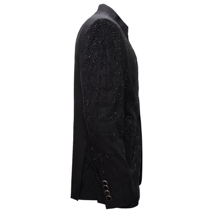 Mandala Blazer Jacket-BLACK/BLACK - Dudes Boutique