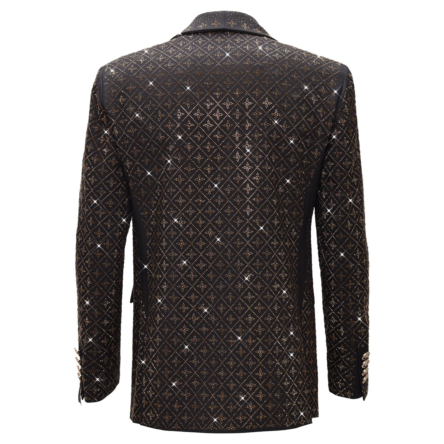 Elegant Blazer with Sparkling Embellishments BLACK/GOLD - Dudes Boutique