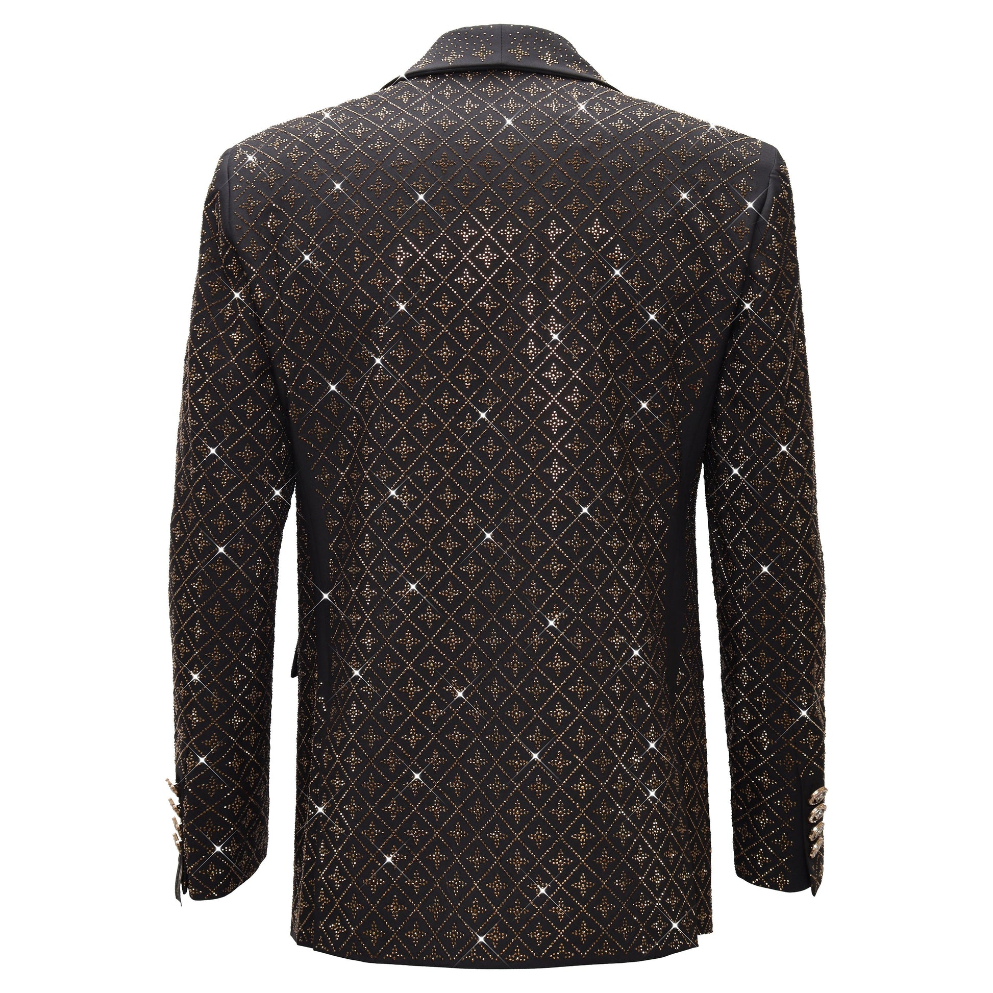 Elegant Blazer with Sparkling Embellishments BLACK/GOLD - Dudes Boutique