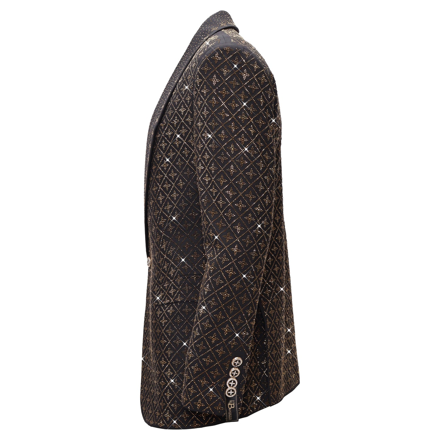 Elegant Blazer with Sparkling Embellishments BLACK/GOLD - Dudes Boutique