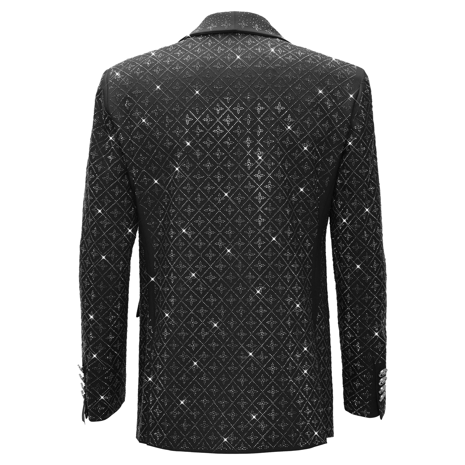 Elegant Blazer with Sparkling Embellishments BLACK/SILVER - Dudes Boutique