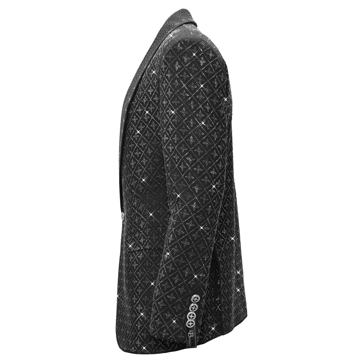 Elegant Blazer with Sparkling Embellishments BLACK/SILVER - Dudes Boutique