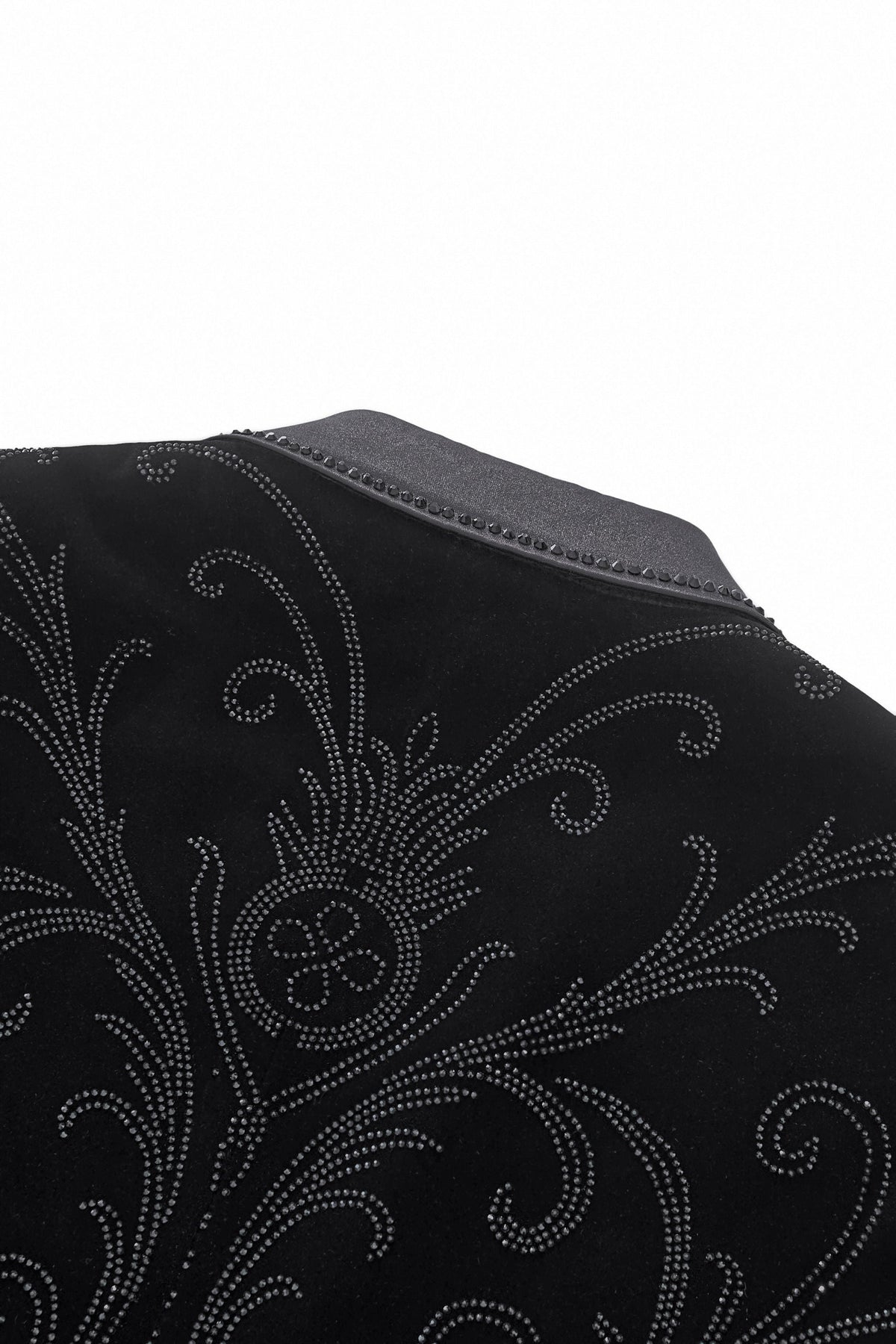 Barocco Valent Noir black velvet blazer with satin peak lapels