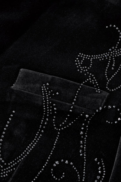 Barocco Valent Noir black velvet blazer with satin peak lapels