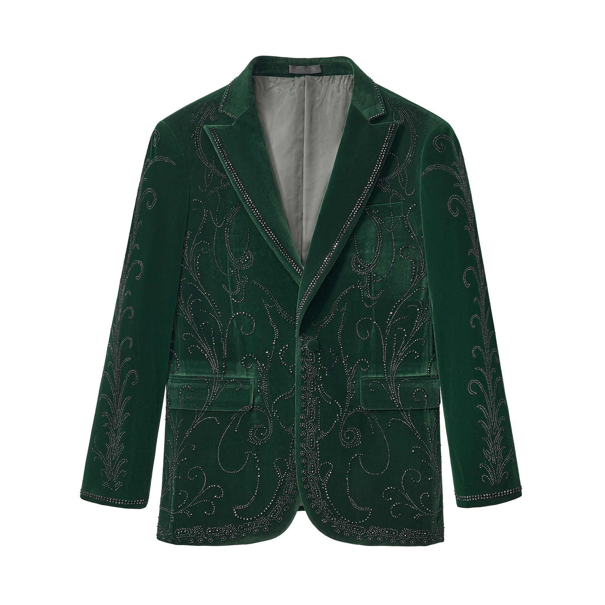 Barocco Valent Velvet Blazer GREEN