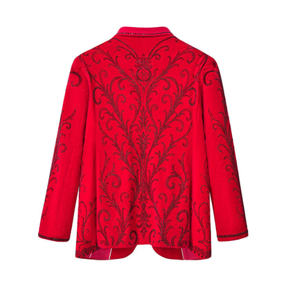 Valent Velvet Blazer RED