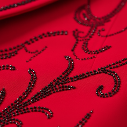 Valent Velvet Blazer RED