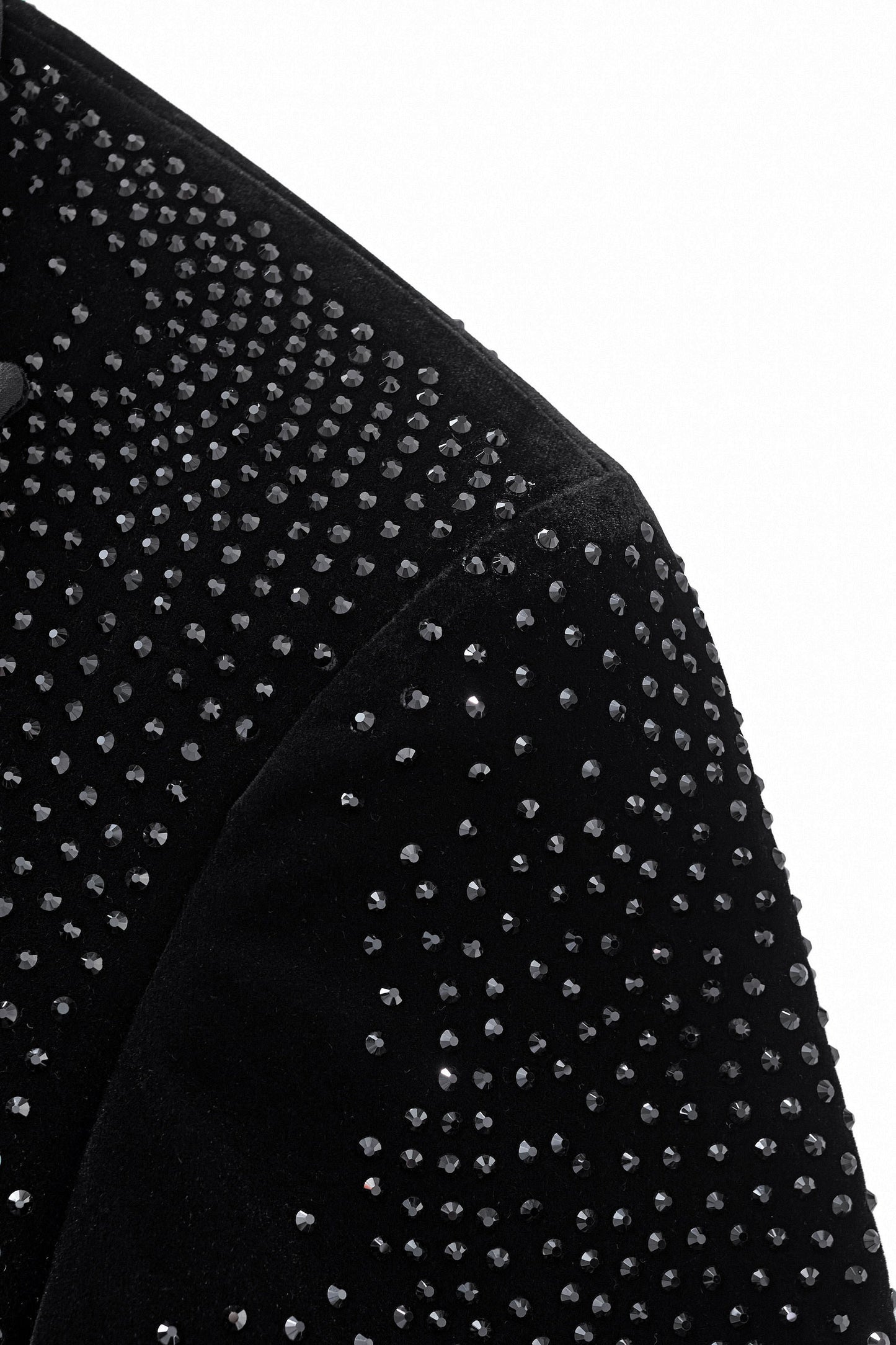 Regal Cascades Embellished Velvet Blazer BLACK/BLACK