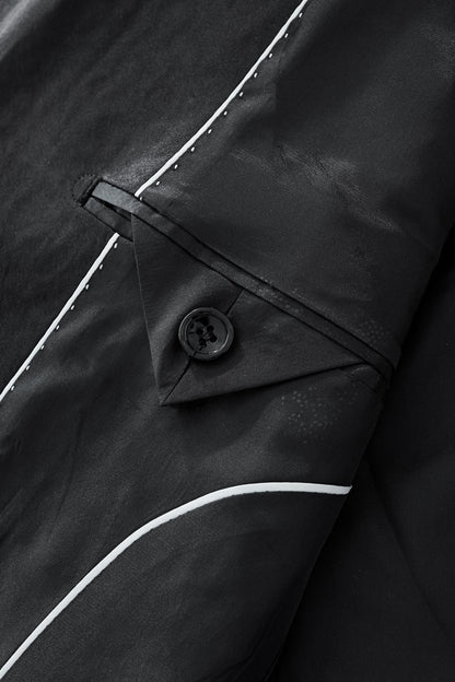 Regal Cascades Embellished Velvet Blazer BLACK/SILVER