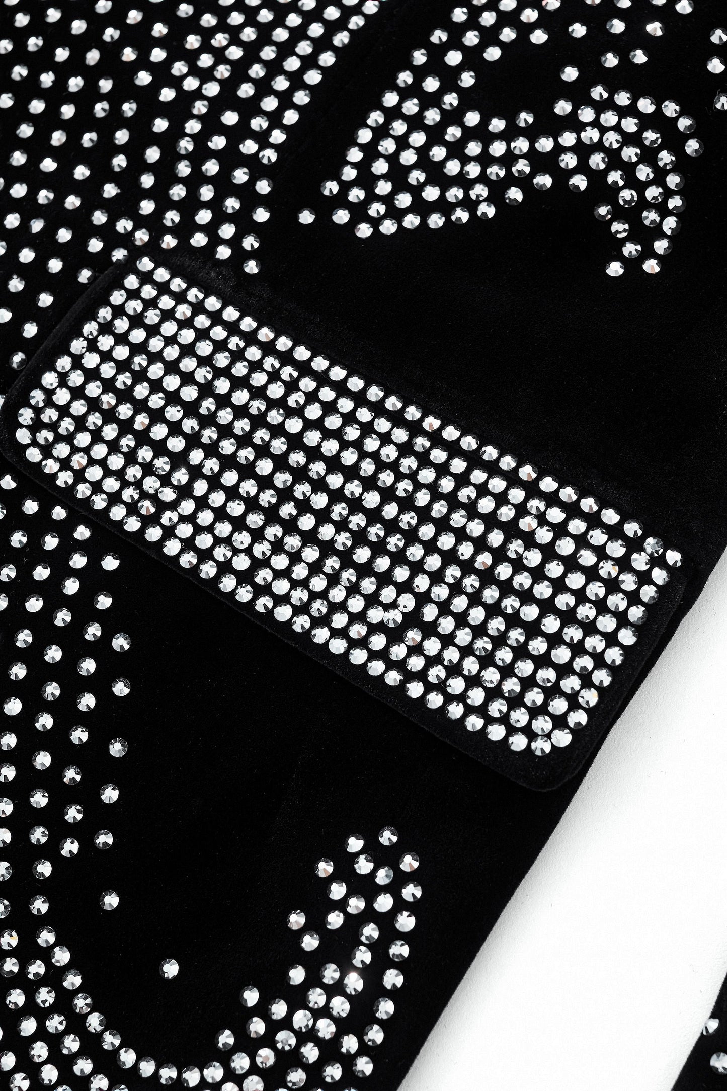 Regal Cascades Embellished Velvet Blazer BLACK/SILVER
