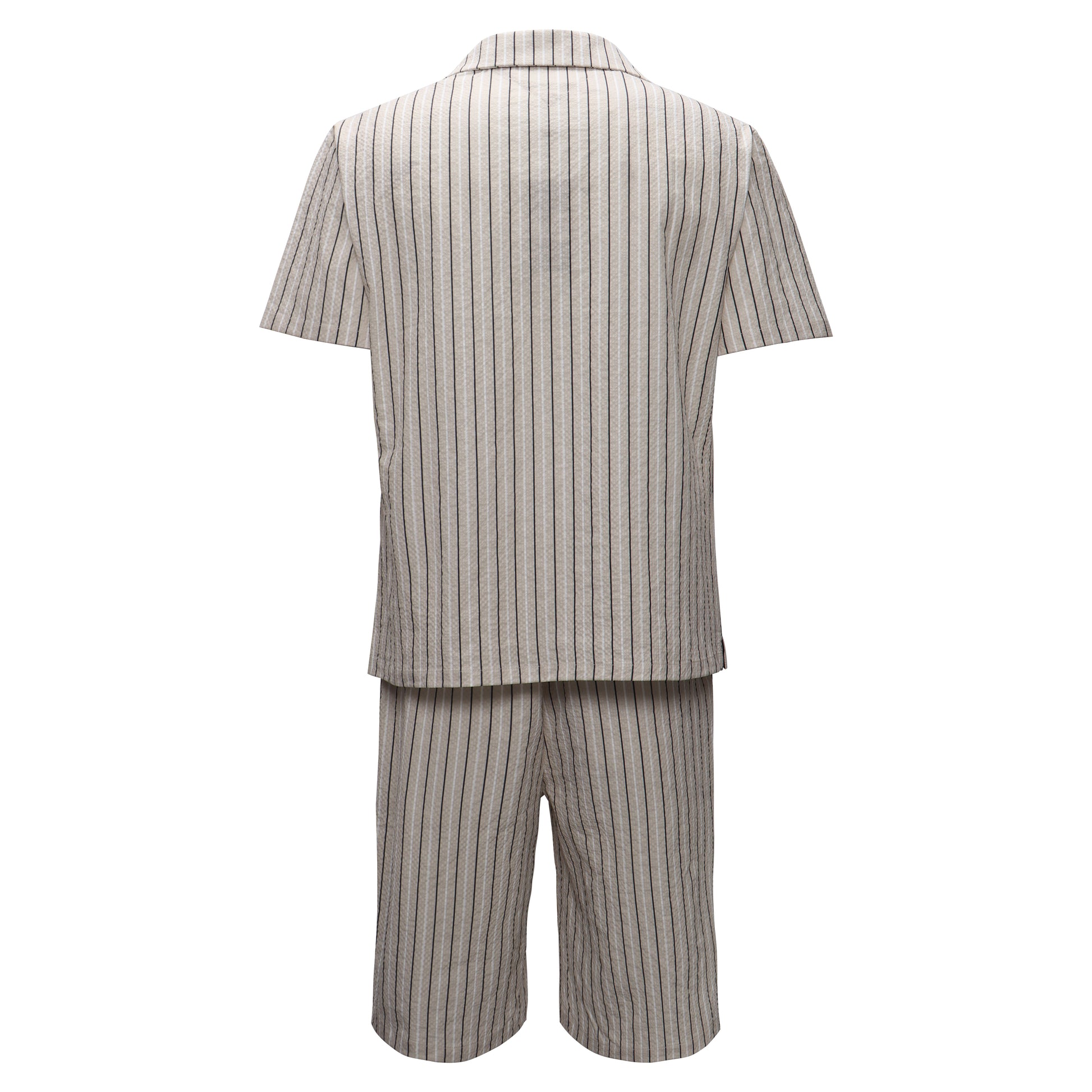 Men’s Classic Striped Lounge Set BEIGE - Dudes Boutique