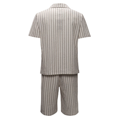 Men’s Classic Striped Lounge Set BEIGE - Dudes Boutique
