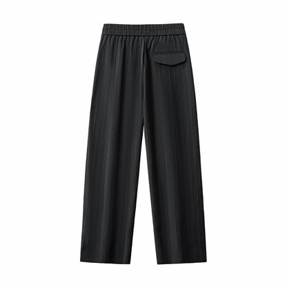 Crinkle Texture Shirt & Pant Set BLACK