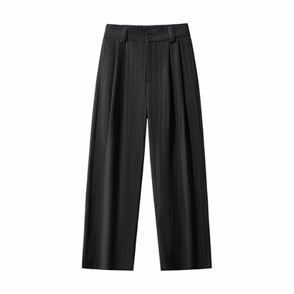 Crinkle Texture Shirt & Pant Set BLACK
