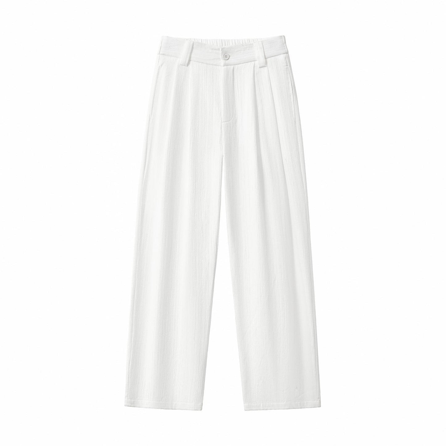 Crinkle Texture Shirt & Pant Set WHITE