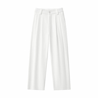 Crinkle Texture Shirt & Pant Set WHITE