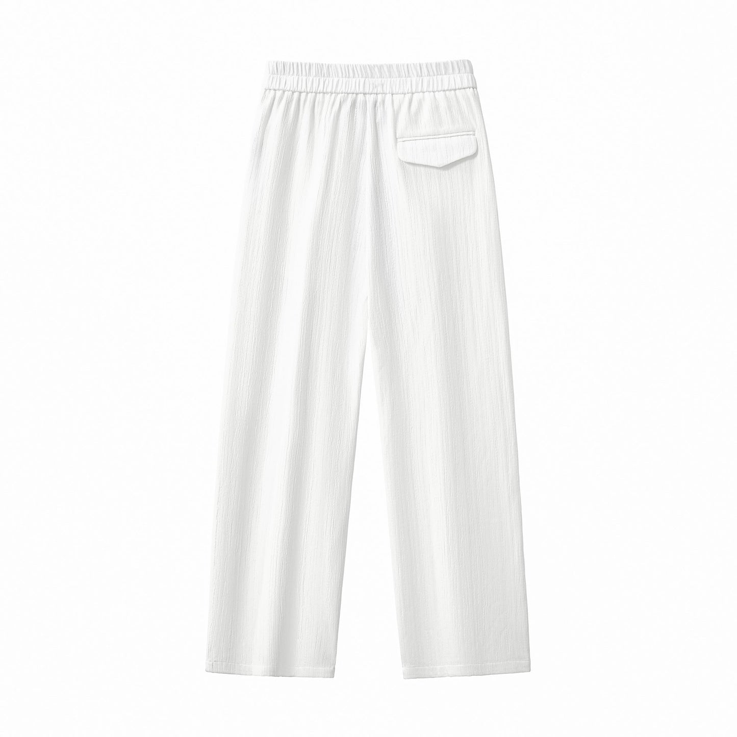 Crinkle Texture Shirt & Pant Set WHITE