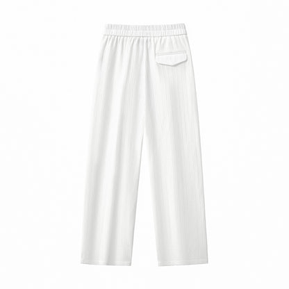 Crinkle Texture Shirt & Pant Set WHITE