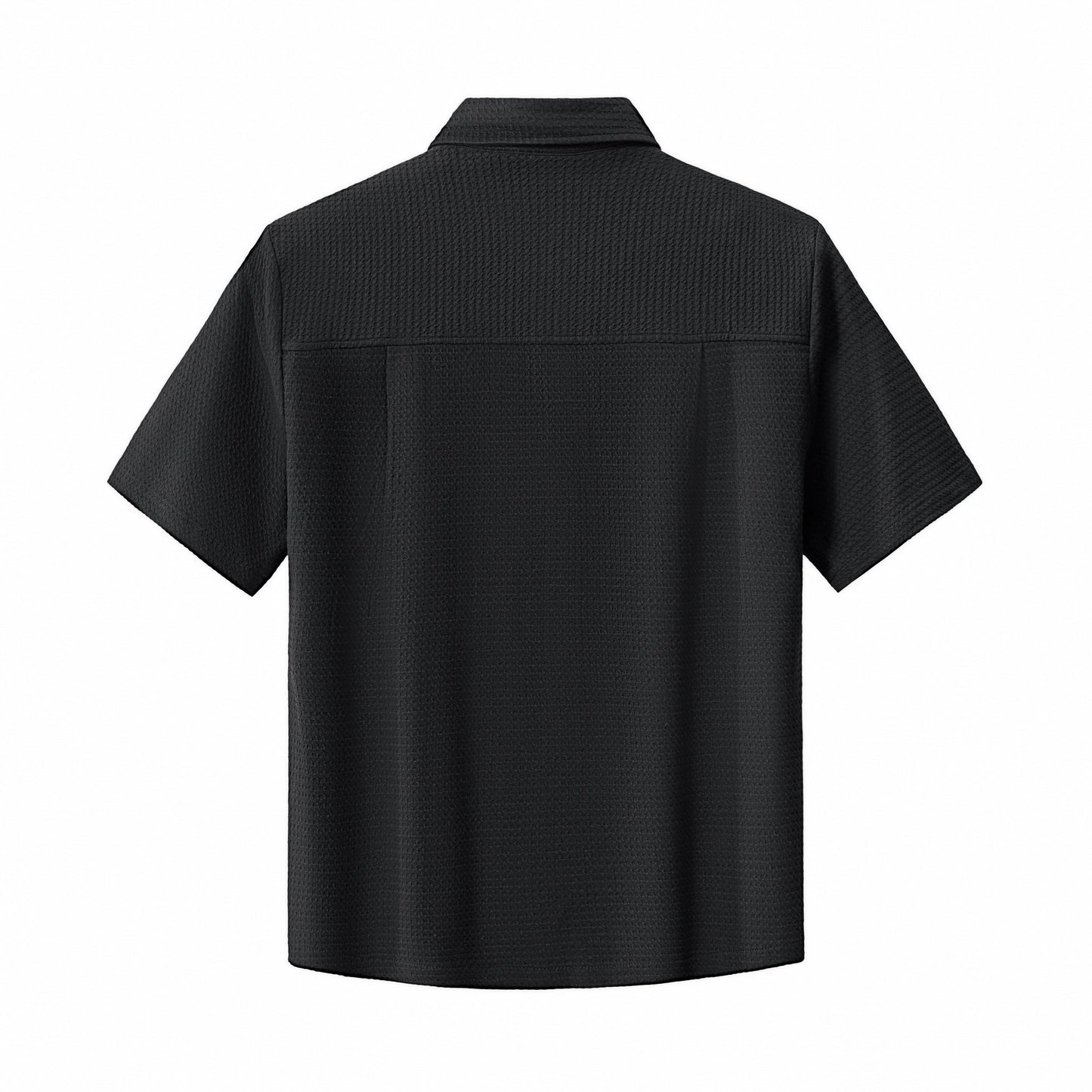 Vista Set – Waffle Textured Shirt & Pant BLACK