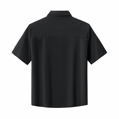 Vista Set – Waffle Textured Shirt & Pant BLACK