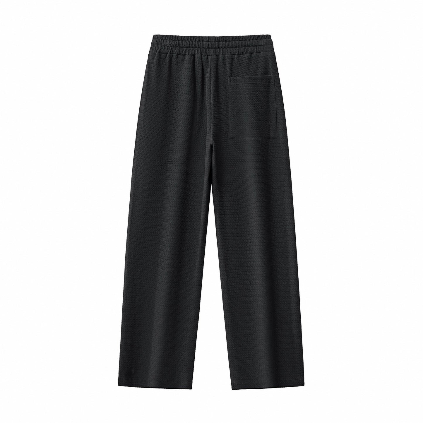 Vista Set – Waffle Textured Shirt & Pant BLACK