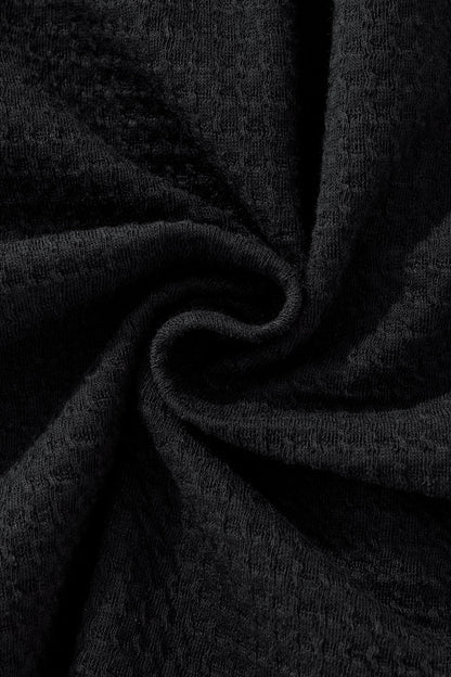 Vista Set – Waffle Textured Shirt & Pant BLACK