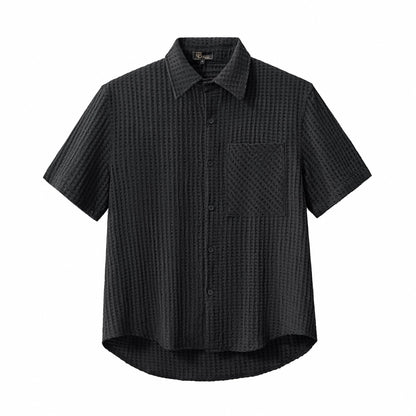Drift Set – Waffle Textured Shirt & Short BLACK