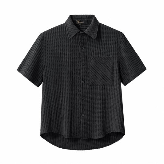 Drift Set – Waffle Textured Shirt & Short BLACK