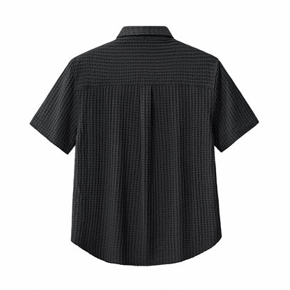 Drift Set – Waffle Textured Shirt & Short BLACK