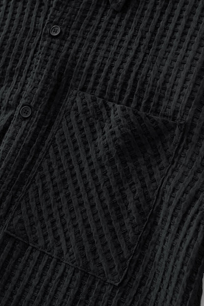 Drift Set – Waffle Textured Shirt & Short BLACK