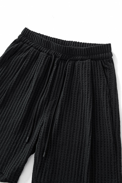 Drift Set – Waffle Textured Shirt & Short BLACK