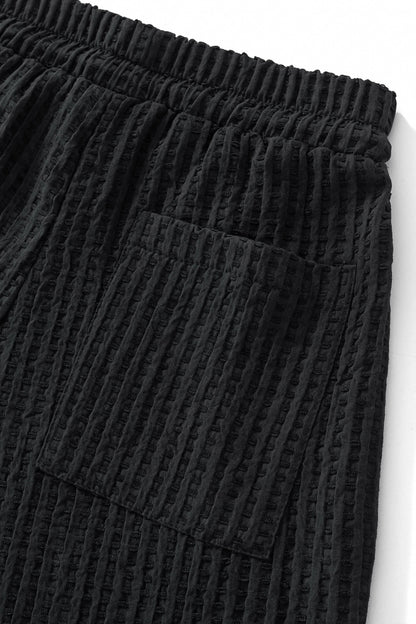 Drift Set – Waffle Textured Shirt & Short BLACK