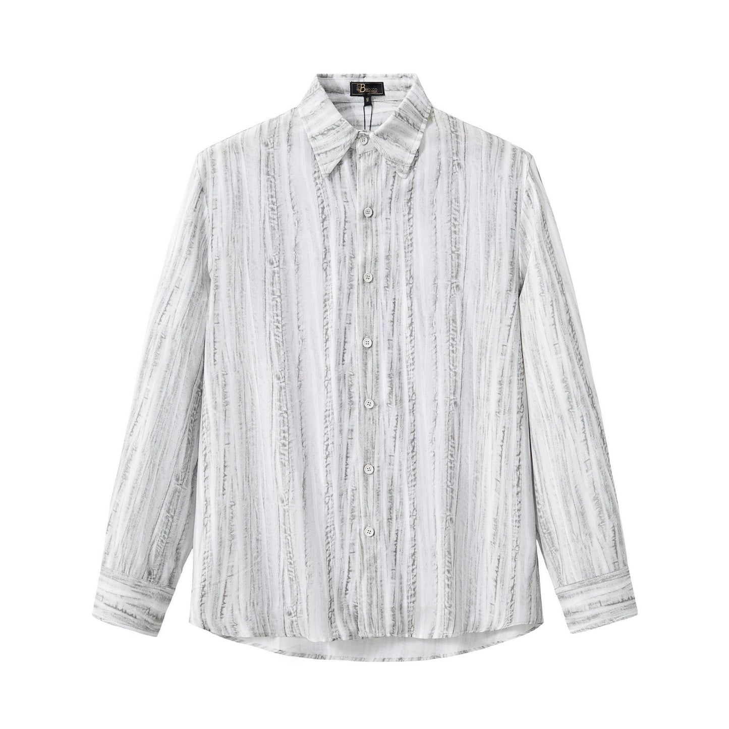 Strata Set – Printed Long Sleeve Shirt & Pant GREY
