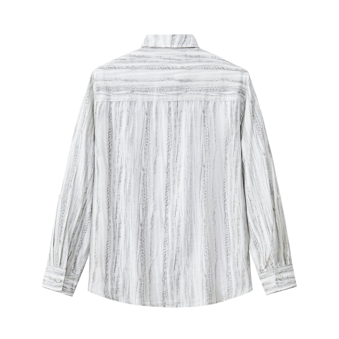Strata Set – Printed Long Sleeve Shirt & Pant GREY