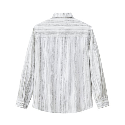 Strata Set – Printed Long Sleeve Shirt & Pant GREY