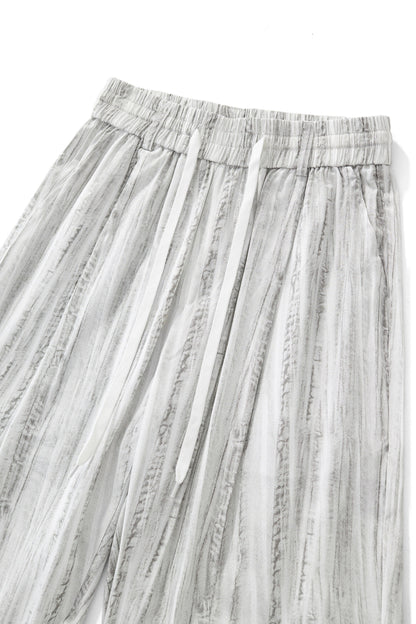 Strata Set – Printed Long Sleeve Shirt & Pant GREY