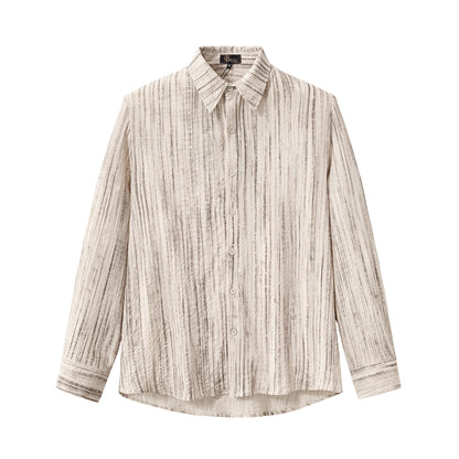 Canyon Set – Printed LS Shirt & Pleated pant TAUPE