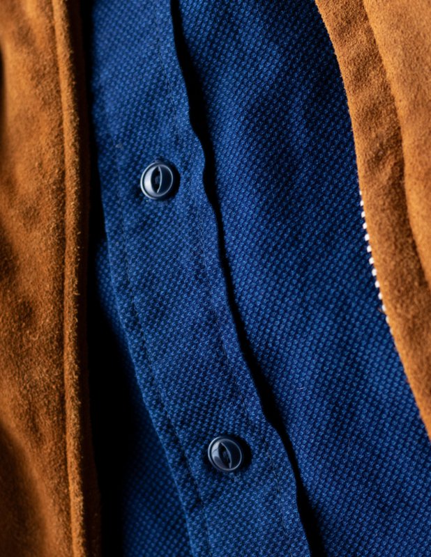 Schott NYC Navy Blue Cotton Button Up Shirt - Dudes Boutique