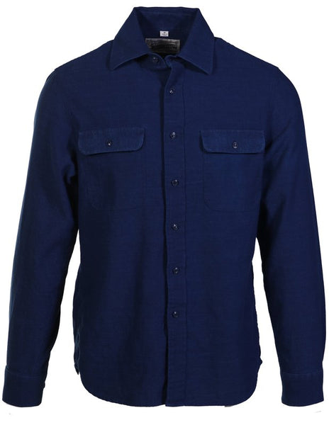 Schott NYC Navy Blue Cotton Button Up Shirt