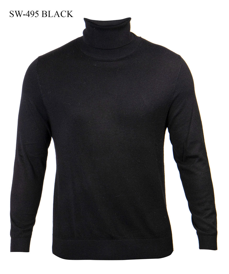 Prestige Black Turtle Neck Elite Wool Sweater - Dudes Boutique