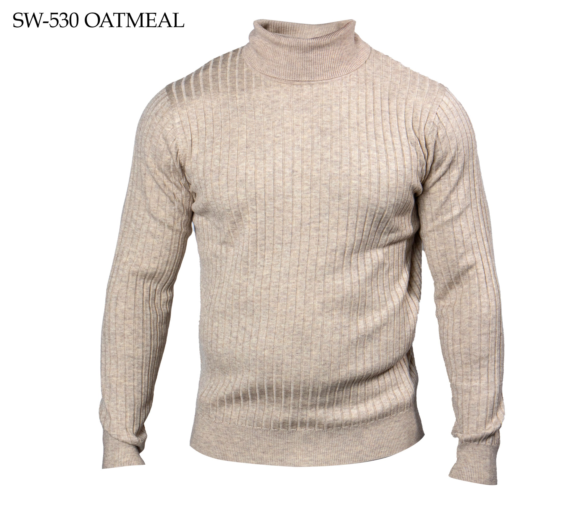 Prestige SW-530 Oatmeal Ribbed Turtle Neck Sweater
