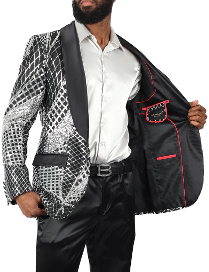 Barabas Men's 'EXQUISITE IMPRESSION' Shine Blazer - Dudes Boutique