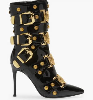 Jeffrey Campbell Black Gold Loyalty Heels - Dudes Boutique