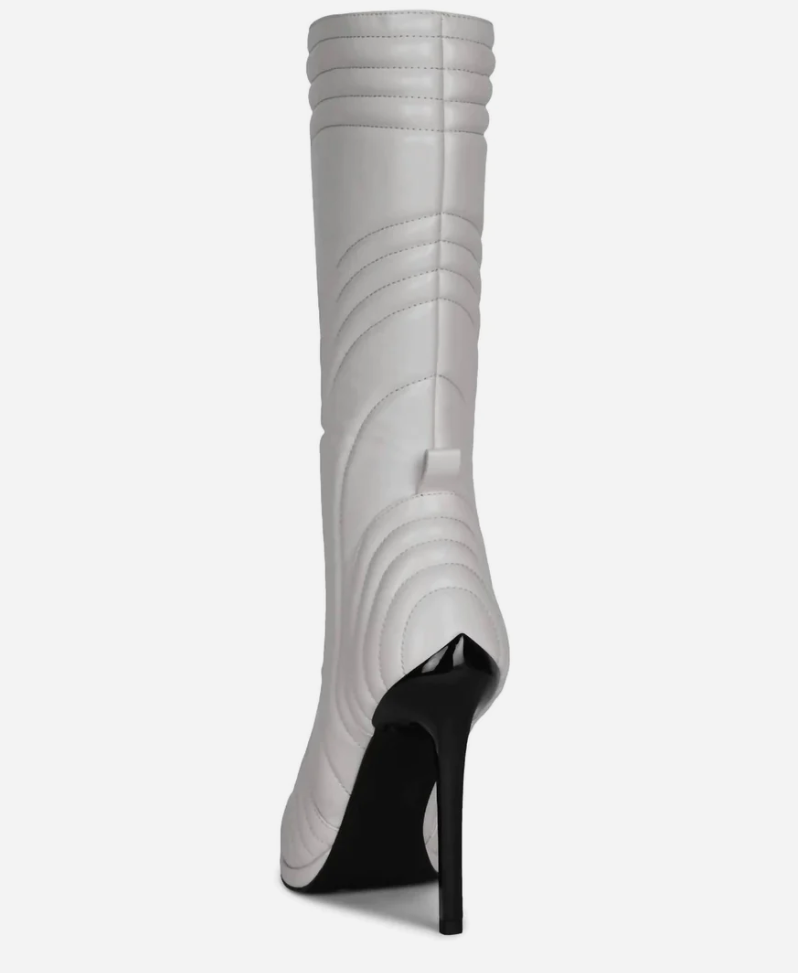 Jeffrey Campbell Selena Light Gray Puffer Heels - Dudes Boutique