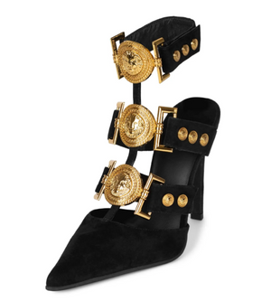 Jeffrey Campbell Lionness Black Gold Heels - Dudes Boutique