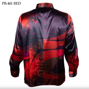 Prestige Crimson Cyber Button Up Shirt - Dudes Boutique