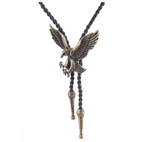 Kashani Bronze Western Eagle Pendant Bolo Tie - Dudes Boutique