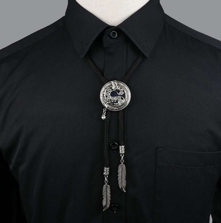 Kashani Silver Dragon Pendant Bolo Tie - Dudes Boutique