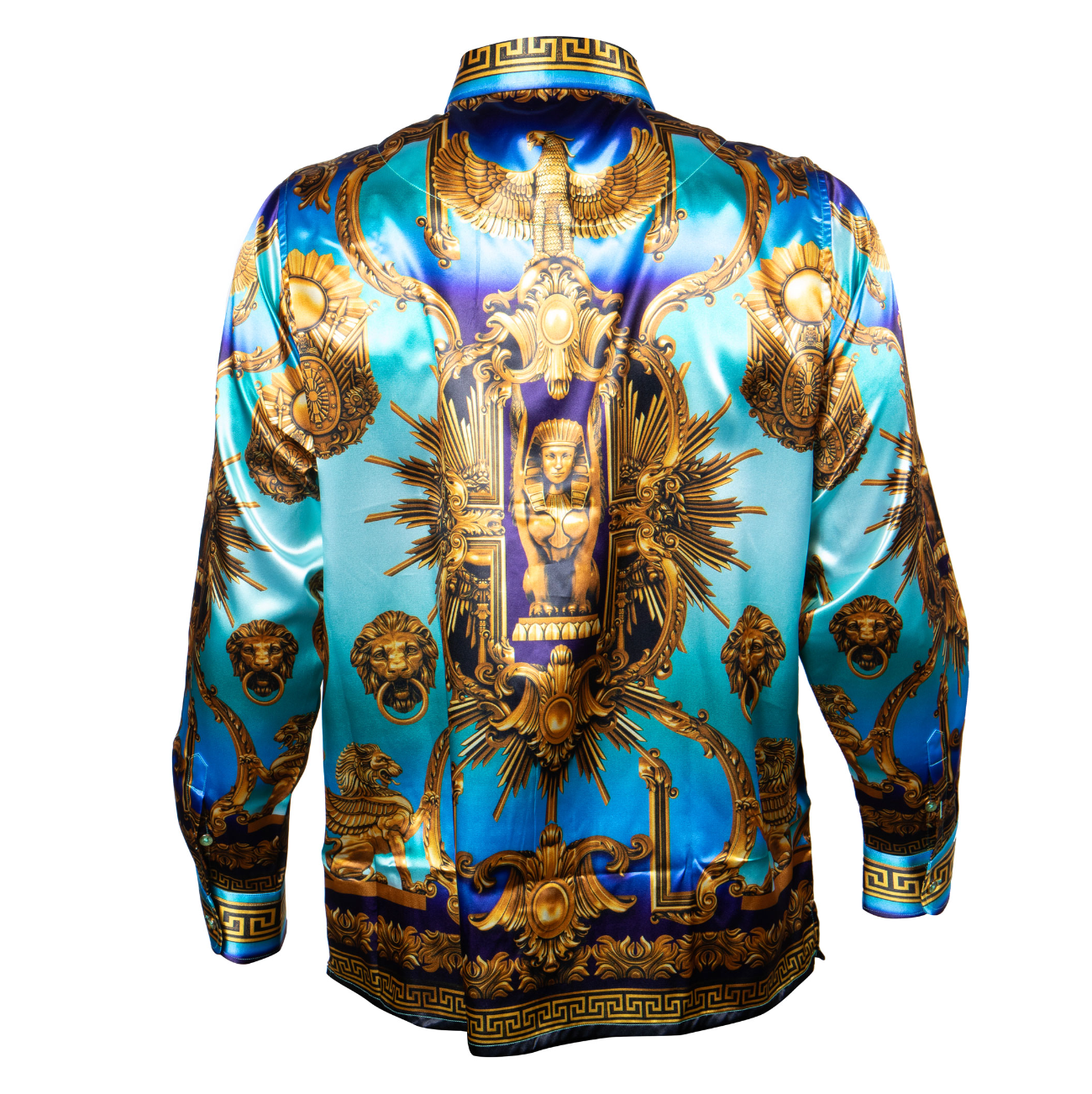 Prestige Heavens Gate Royal Greek Key Button Up Shirt - Dudes Boutique