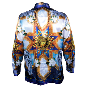 Prestige Monogram Tiger Vision Button Up Shirt - Dudes Boutique